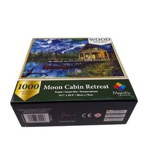 Majestic Puzzles Moon Cabin Retreat 1000 Piece Wood Puzzle  Davison UNCOUNTED